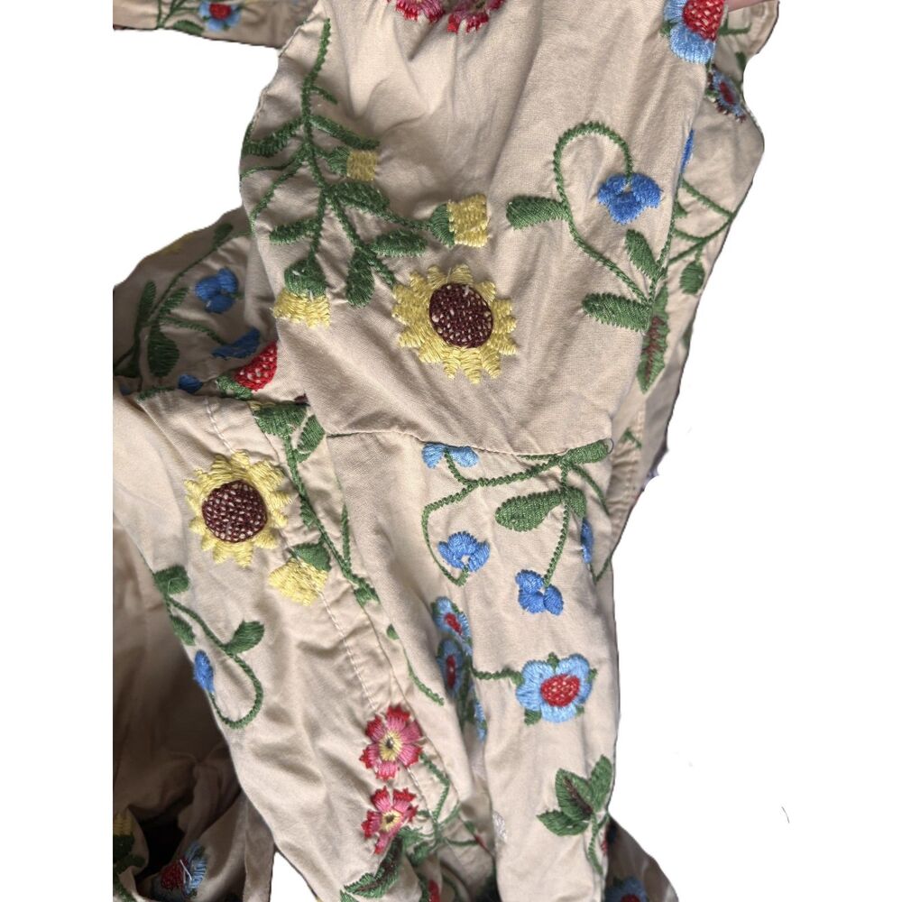 Y2K VINTAGE JOHNNY WAS Embroidered Floral Trench Coat | Size XL - Picture 4 of 5